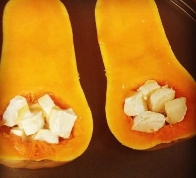 courge butternut rotie chèvre et miel