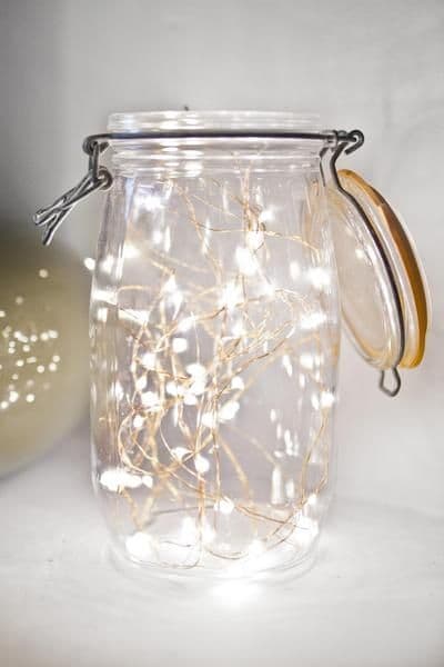 mason jar bocal verre guirlande lumineuse DIY noël