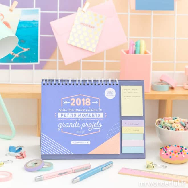 calendrier de table mr wonderful 2018 stickers